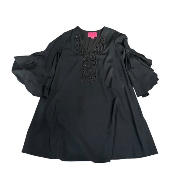 Lilly Pulitzer Tatiana Beaded Silk Tunic Dress Black Size XXS - Picture 5 of 13